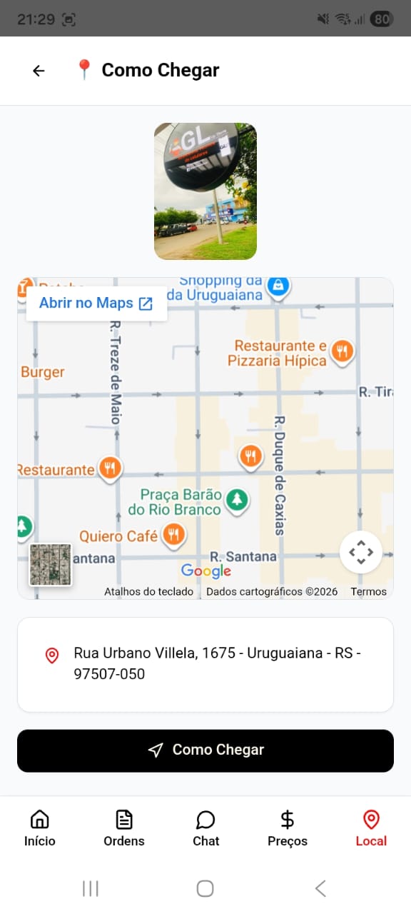GL Up Store — Como Chegar com mapa