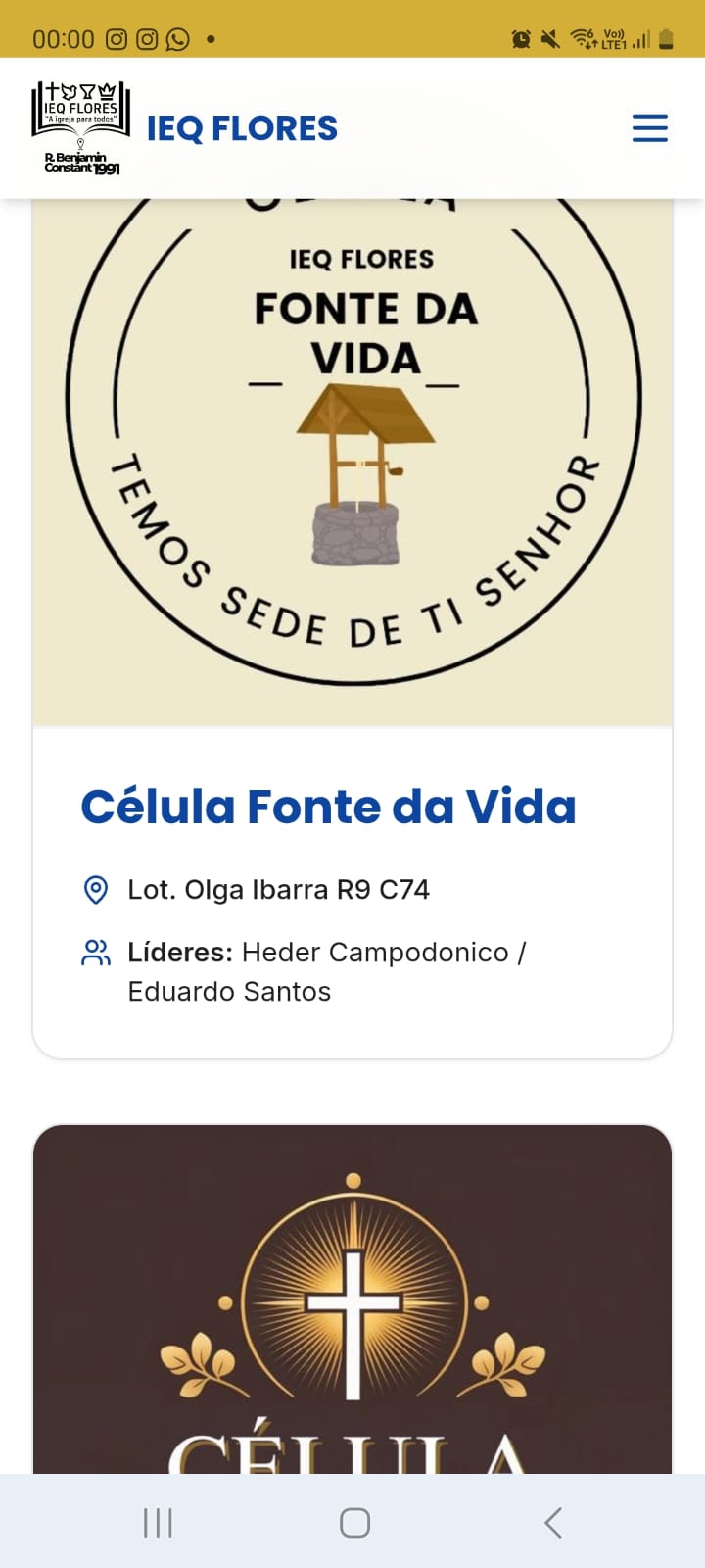 IEQ Flores — Célula Fonte da Vida